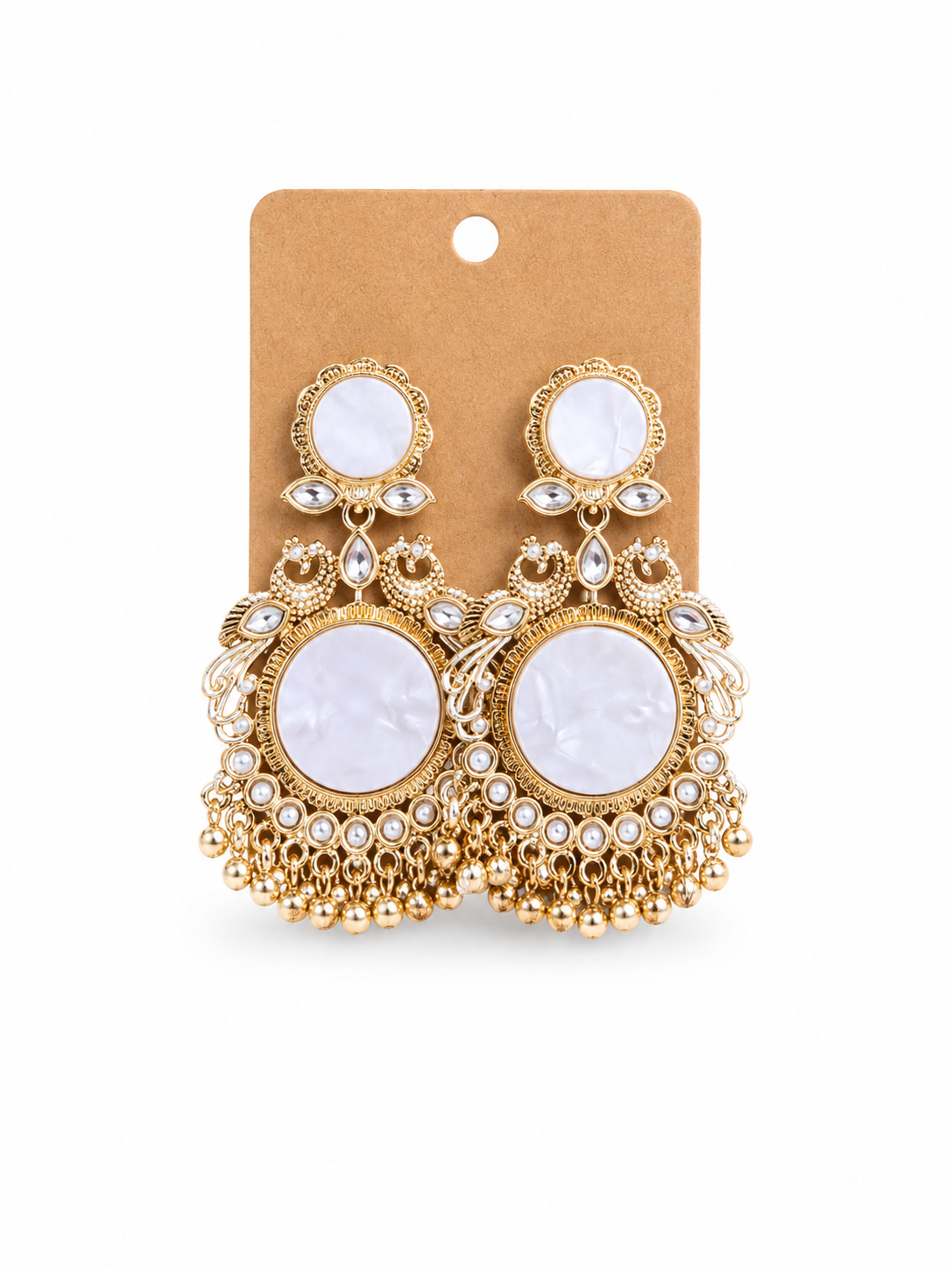 Ivory Pearl Statement Chandbali Earrings